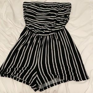 Black & White Striped Romper